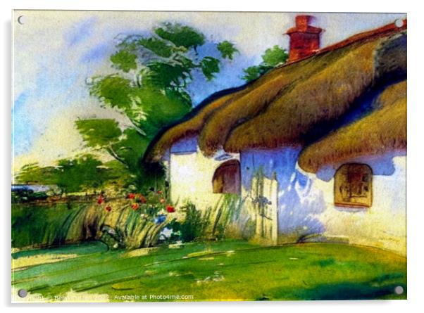 A Quaint Thatched Cottage in the Countryside Acrylic by Beryl Curran