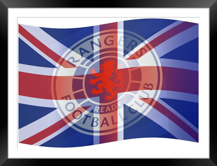 Rangers Union Jack flag wave Framed Mounted Print by Allan Durward Photography