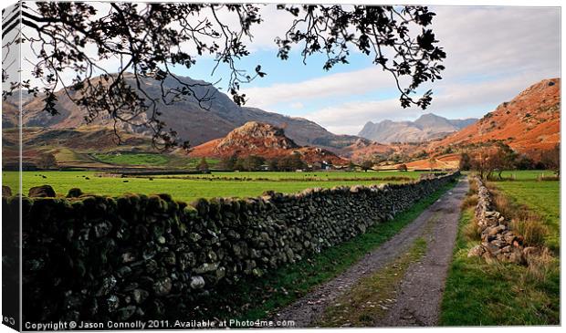 The Road To The Langdales Canvas Print by Jason Connolly