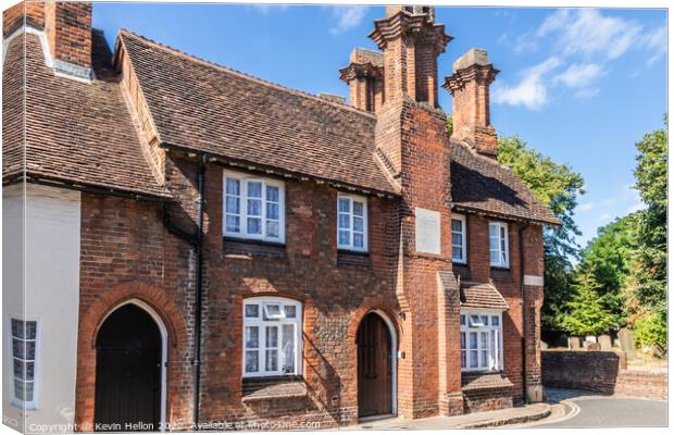 Alms houses in Church Street, Aylesbury, Buckinghamshire Canvas Print by Kevin Hellon