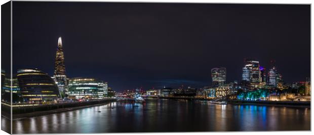 London skyline panorama at night Canvas Print by Jason Wells