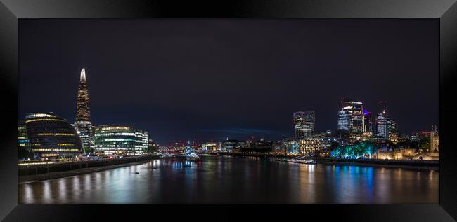 London skyline panorama at night Framed Print by Jason Wells