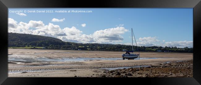 Marooned Boat, Red Wharf Bay, Anglesey (panoramic) Framed Print by Derek Daniel