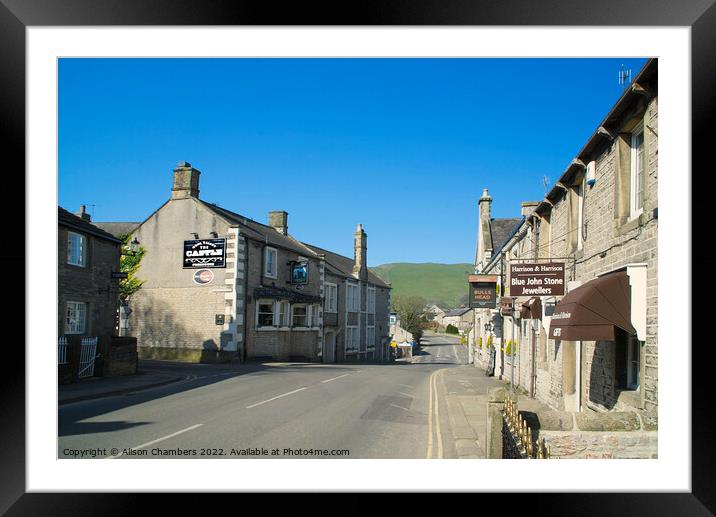 Castleton In The Peak District Framed Mounted Print by Alison Chambers