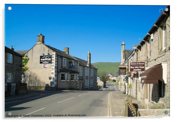 Castleton In The Peak District Acrylic by Alison Chambers