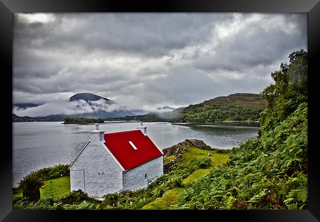 Red Roof Cottage Applecross Scotland Framed Print by Derek Beattie