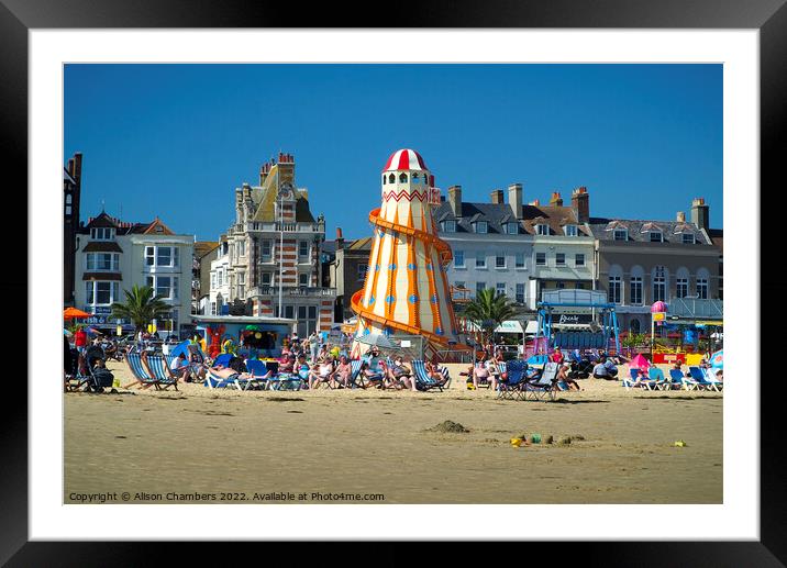 Weymouth Beach Framed Mounted Print by Alison Chambers