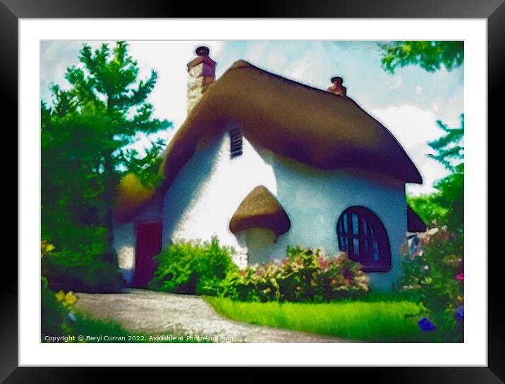 Enchanting Thatched Cottage Framed Mounted Print by Beryl Curran