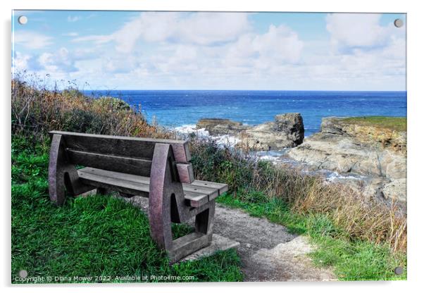 Port Gaverne Seat with a view Acrylic by Diana Mower