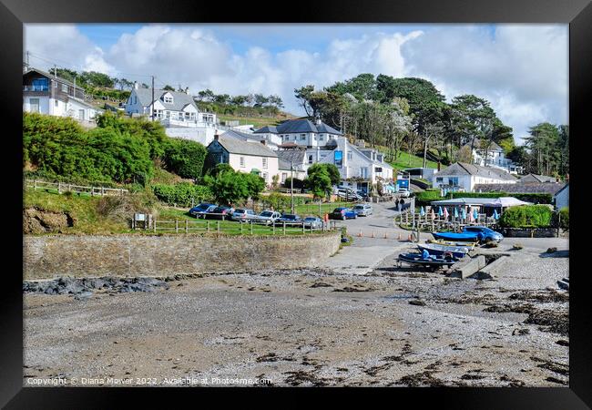 Port Gaverne Village Cornwall Framed Print by Diana Mower