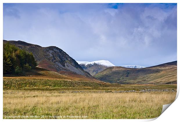 Auchavan view to Caenlochan Print by Derek Whitton