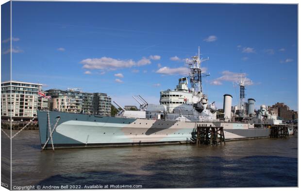 HMS Belfast Canvas Print by Andrew Bell