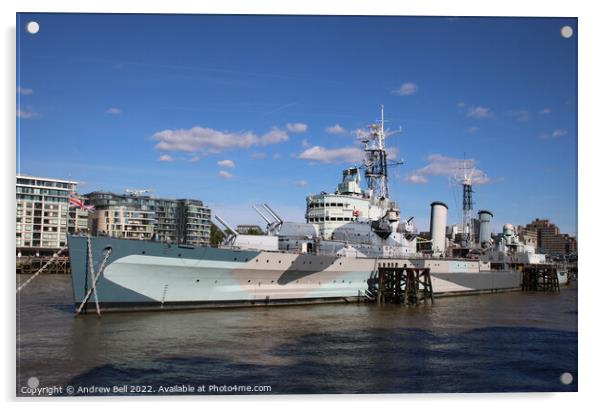 HMS Belfast Acrylic by Andrew Bell
