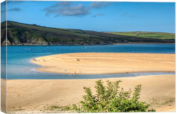 Serene Camel Estuary Beachscape Canvas Print by Roger Mechan