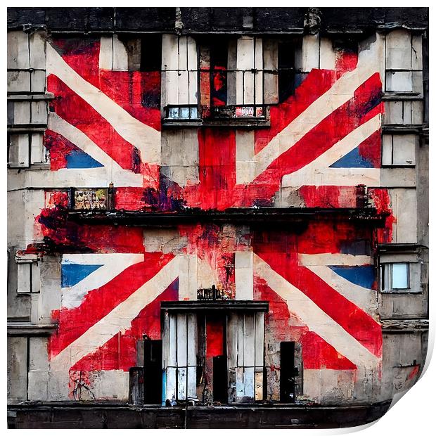 Union Jack Building B Print by Adam Kelly