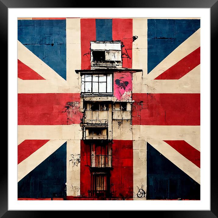 Union Jack Building C Framed Mounted Print by Adam Kelly