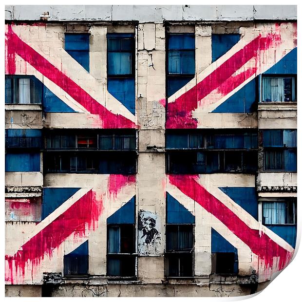 Union Jack Building D Print by Adam Kelly