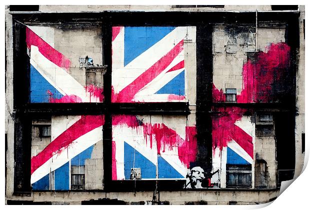 Union Jack Building F Print by Adam Kelly