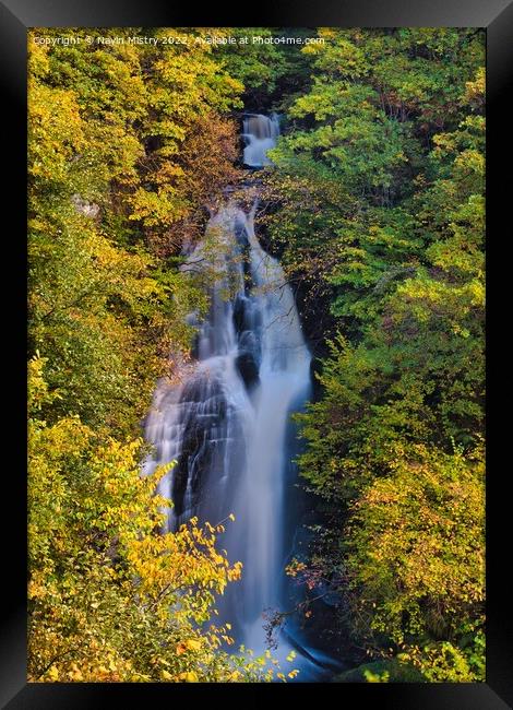 The Black Spout water fall with Autumn colours, Pitlochry, Perthshire Framed Print by Navin Mistry