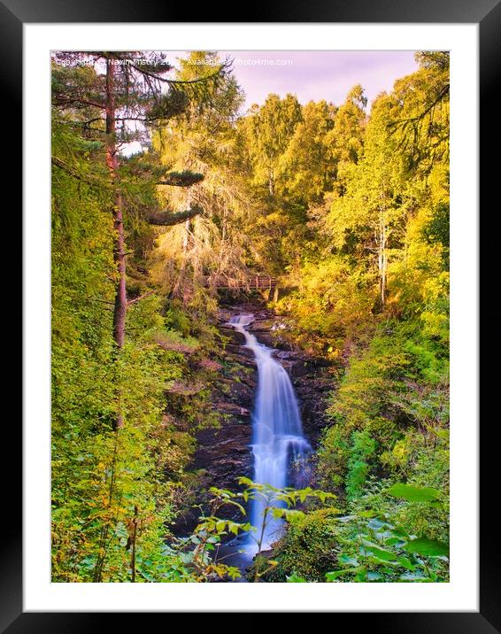 The Upper Falls of Moness, Birks of Aberdfeldy, Perthshire Framed Mounted Print by Navin Mistry