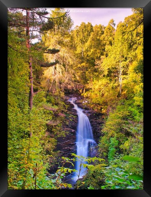 The Upper Falls of Moness, Birks of Aberdfeldy, Perthshire Framed Print by Navin Mistry