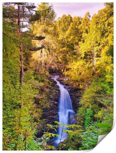 The Upper Falls of Moness, Birks of Aberdfeldy, Perthshire Print by Navin Mistry