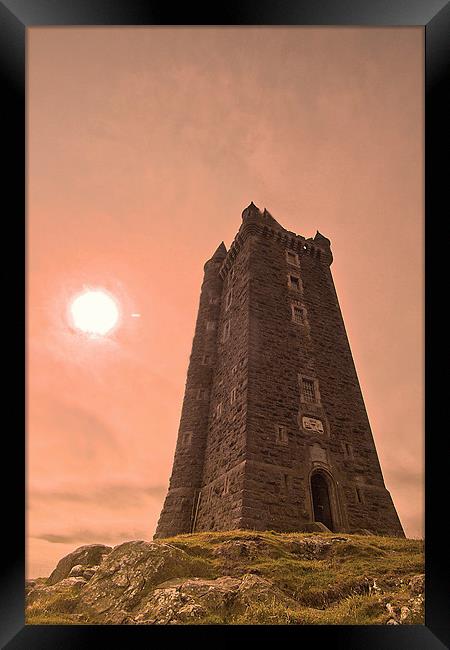 A Mystical Look at Scrabo Framed Print by pauline morris