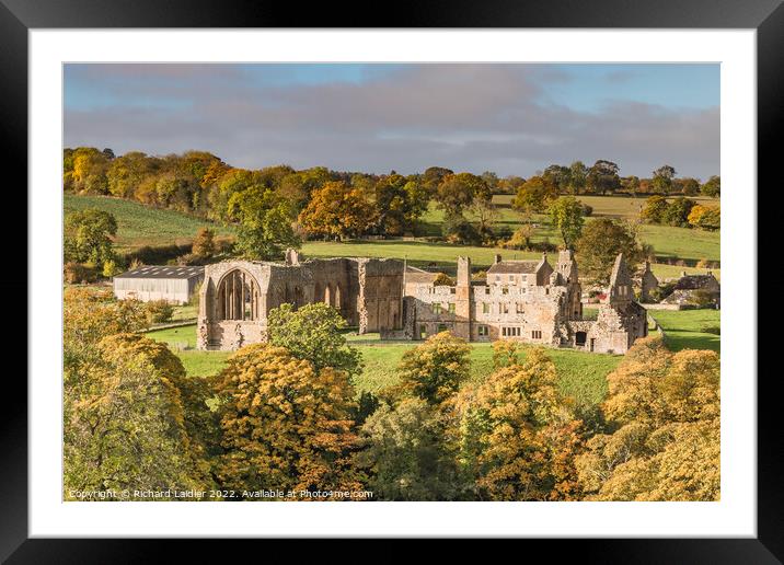 Egglestone Abbey in Autumn Sun (1) Framed Mounted Print by Richard Laidler