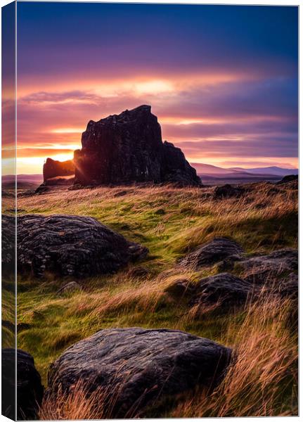 Scottish Highlands at Sun Set Canvas Print by Adam Kelly