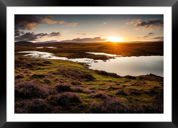 Sun Set on The Loch Framed Mounted Print by Adam Kelly