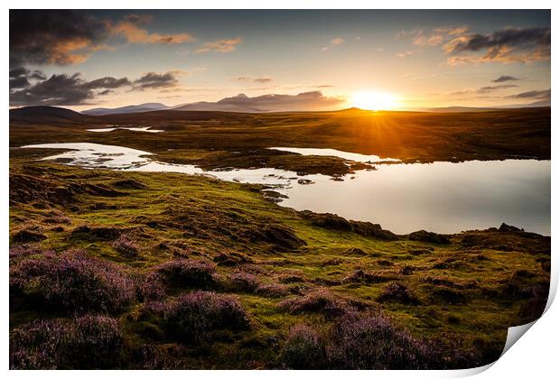 Sun Set on The Loch Print by Adam Kelly