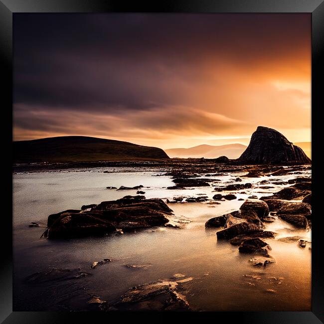 Dark Clouds at Sun Set on The Scottish Highlands Framed Print by Adam Kelly