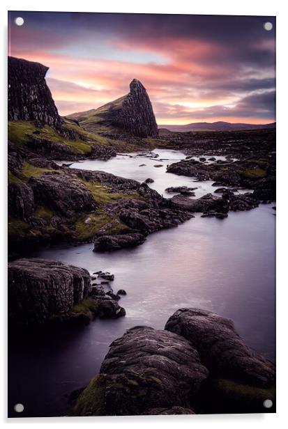 Rocks of the Loch, Scottish Highlands Acrylic by Adam Kelly
