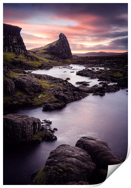 Rocks of the Loch, Scottish Highlands Print by Adam Kelly
