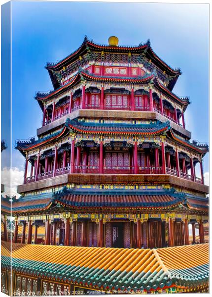 Longevity Hill Tower Buddha Summer Palace Beijing China Canvas Print by William Perry