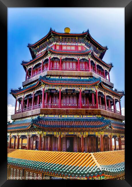Longevity Hill Tower Buddha Summer Palace Beijing China Framed Print by William Perry