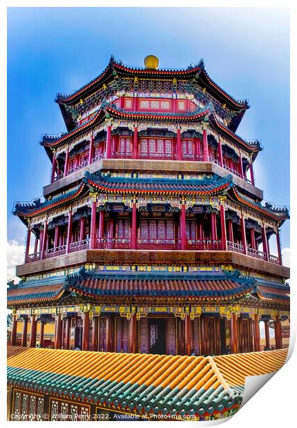 Longevity Hill Tower Buddha Summer Palace Beijing China Print by William Perry