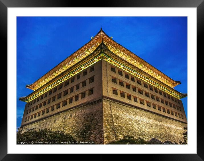 Southeast Corner Tower Ming City Wall Park Beijing China Framed Mounted Print by William Perry