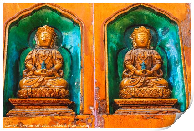 Buddha Statues Summer Palace Beijing China Print by William Perry