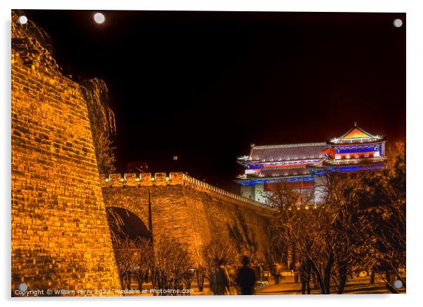 Walking Ming City Wall Park Beijing China Acrylic by William Perry