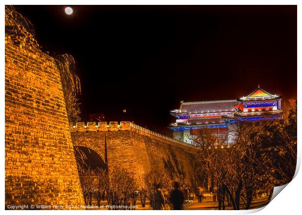 Walking Ming City Wall Park Beijing China Print by William Perry