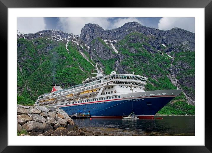 MV Balmoral Cruise Ship in Eidfjord Norway Framed Mounted Print by Martyn Arnold