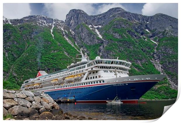 MV Balmoral Cruise Ship in Eidfjord Norway Print by Martyn Arnold