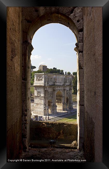 Arch Of Titus Framed Print by Darren Burroughs