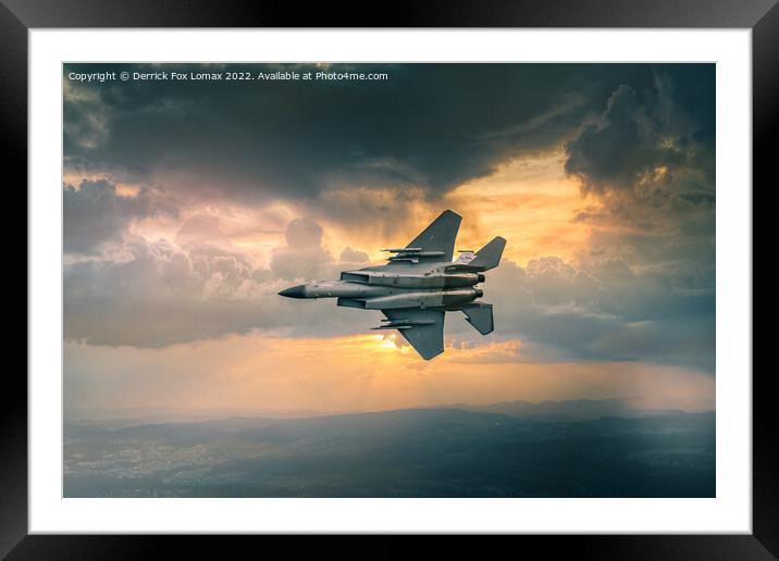F15 Fighter Jet Framed Mounted Print by Derrick Fox Lomax
