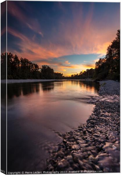 River Sunset Sky Canvas Print by Pierre Leclerc Photography