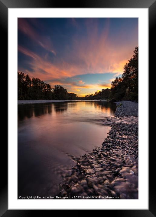River Sunset Sky Framed Mounted Print by Pierre Leclerc Photography