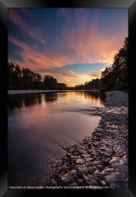 River Sunset Sky Framed Print by Pierre Leclerc Photography