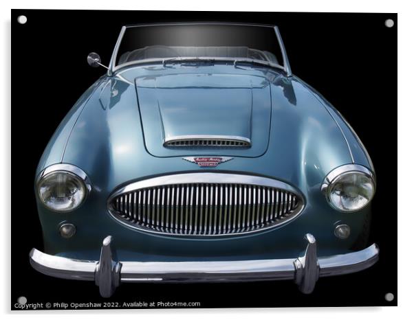 Blue Austin-Healey 3000 Sports Car Acrylic by Philip Openshaw
