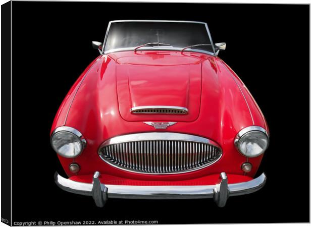 Classic red Austin-Healey 3000  Canvas Print by Philip Openshaw